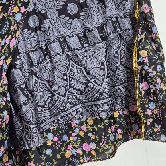 Mexicali Blues Layered Wrap Skirt Hippie Boho Reversible Silk Womens One Size Ne - Picture 3 of 6